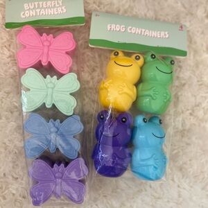 Bullseye's Playground Butterfly Frog Containers Set of 8 NWT